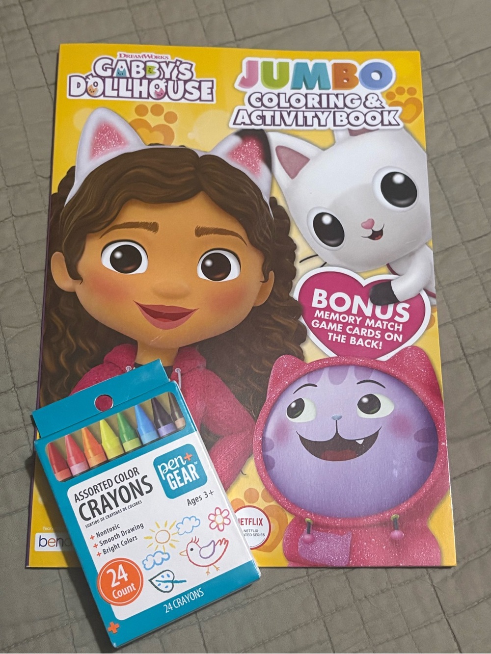 Gabbys Dollhouse Coloring Book & Crayons